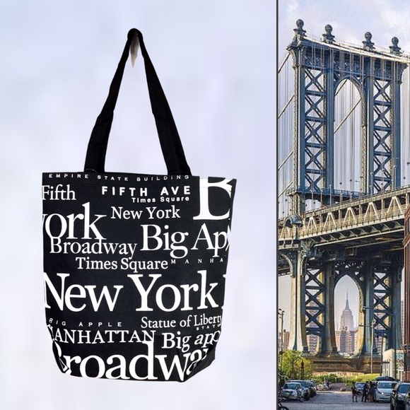 NY Graphic Canvas Tote Bag - Picture 2 of 4